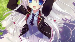 Anime hats skirts long hair parasol school uniforms koi imo