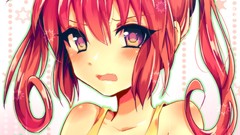 Anime Hearts blush pink hair anime girls short hair purple eyes 