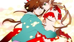 Anime horns anime girls green eyes brunettes C: The Money of 