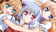 Anime hugging anime girls school uniforms mayoi neko overrun 