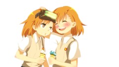 Anime ice cream white background schoolgirls blush anime girls 