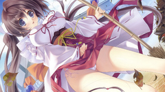 Anime Japanese miko artwork priestess Japanese clothes