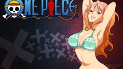 Anime jeans belly anime girls armpits bra orange hair One Piece 