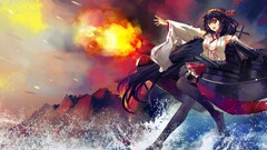 Anime kantai collection Haruna (KanColle) anime girls Women legs