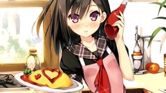 Anime kantoku anime girls Shizuku (Kantoku) violet eyes brunette