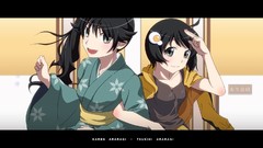Anime kimono blush smiling anime girls open mouth araragi karen 