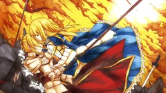 Anime King Arthur Knights saber Swords spears anime girls 