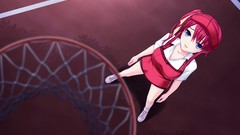 Anime legs hoop pink hair anime girls school uniforms