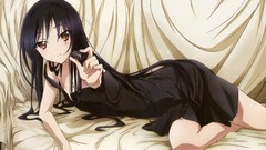 Anime long hair accel world black hair kuro yuki hime