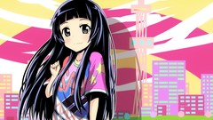 Anime long hair anime girls black hair dark eyes Yui-MHCP001
