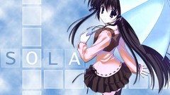 Anime long hair anime girls brunettes sola