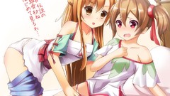 Anime long hair anime girls ecchi panties sword art online 