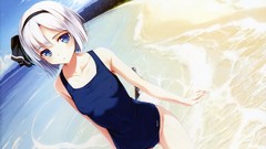 Anime long hair anime girls lingerie blue eyes konpaku youmu 