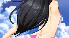 Anime long hair anime girls lingerie blue eyes underwear girls 