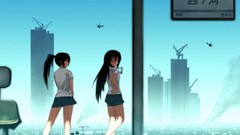 Anime long hair anime girls seifuku black hair scenic Tsubaki