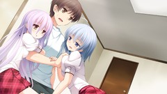 Anime long hair anime girls short hair purple hair game cg 