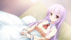 Anime long hair anime girls short hair purple hair game cg 