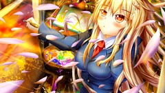 Anime long hair anime girls yellow eyes seifuku Shiina Mashiro 