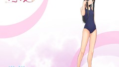 Anime long hair barefoot brunettes kimikiss school swimsuits