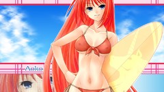 Anime long hair blue eyes tsukihime type-moon bikini Aozaki Aoko