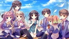 Anime long hair school uniforms game cg matsuri Kimi e Okuru 