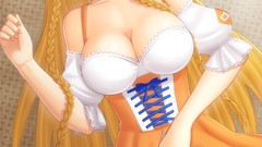 Anime long hair waitress cleavage Culture Japan