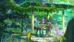 Anime Makoto Shinkai artwork the garden of words