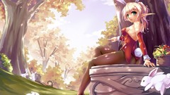 Anime Manga anime girls Bunnies world of warcraft blood elf 
