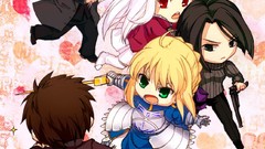 Anime Manga Chibi saber anime girls fate stay night fate zero 