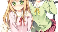 Anime Manga stockings long hair anime girls blue eyes green 