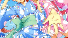Anime microphones nekomimi animal ears yukata Japanese clothes 