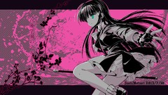 Anime monochrome long hair anime girls Santa Matsuri