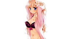 Anime navel blondes blush long hair anime girls blue eyes 