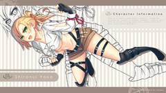 Anime navel Shorts bow gloves Ribbons anime girls boots green 