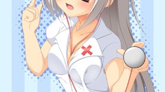 Anime nurse skirts blush gray hair riots Elina Olegovna Owen