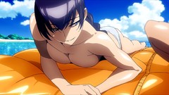 Anime outdoors anime girls blue eyes braids highschool of the 