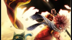 Anime paintings happy fairy tail digital art Dragneel Natsu 