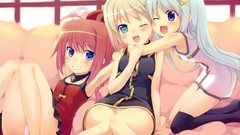 Anime pants blush anime girls mahou shoujo lyrical nanoha mahou 