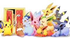 Anime Pikachu Pokemon anime girls vaporeon eevee espeon flareon 