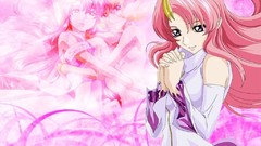 Anime pink background pink hair anime girls gundam seed Lacus 