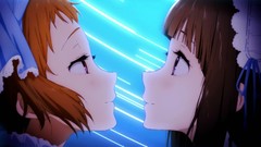 Anime pink eyes anime girls brunettes purple eyes hyouka 