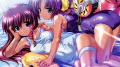 Anime pink hair anime girls blue eyes green eyes ecchi 