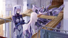Anime pink hair long hair anime girls muv-luv purple hair 