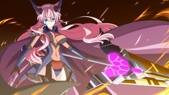 Anime pink hair long hair eve anime girls blue eyes maria senki 