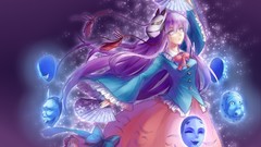 Anime pink hair pink eyes anime girls touhou Hata no Kokoro