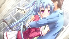 Anime planets blue hair long hair anime girls seifuku game cg 