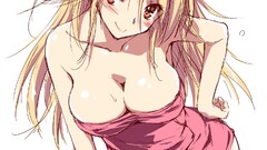 Anime plastic down blouse drawings shoulders blush anime girls 