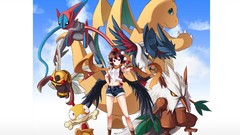Anime Pokemon anime girls touhou shameimaru aya Dragonite 