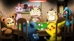 Anime poker Pikachu Pokemon mew Psyduck Meowth teddiursa