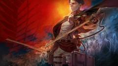 Anime power Swords artwork shingeki no kyojin rivaille fantasy 